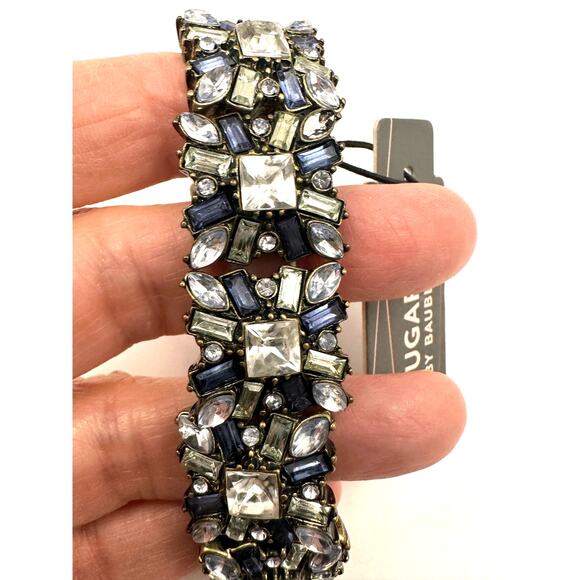 sugarfix by babublebar Jewelry - Sugarfix by Baublebar Stretch Bracelet NWT Blue White Gray CZ Rhinestone